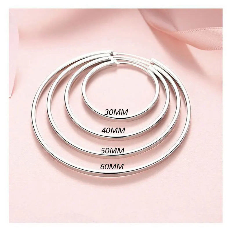 Senlissi - New Fashion 18K Gold Plated Hoop Earrings For Women 925 Sterling Silver Earring Cерьги Kольца Jewelry Girlfriend Gift