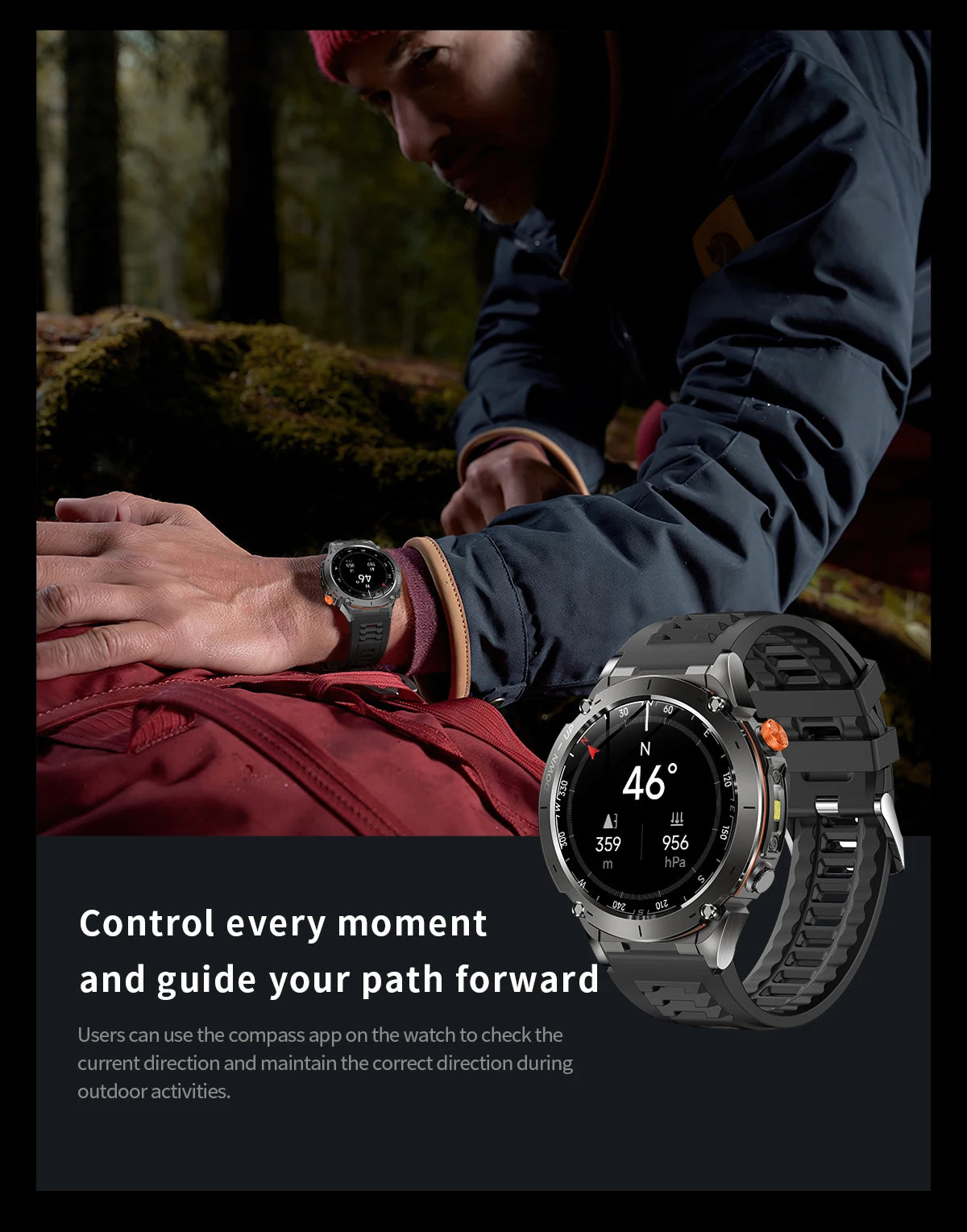 2025 Upgraded New Outdoors Sports Military GPS Smart Watch 10ATM Waterproof 730mAh High Battery Compass NFC HD BT Call Men Watch