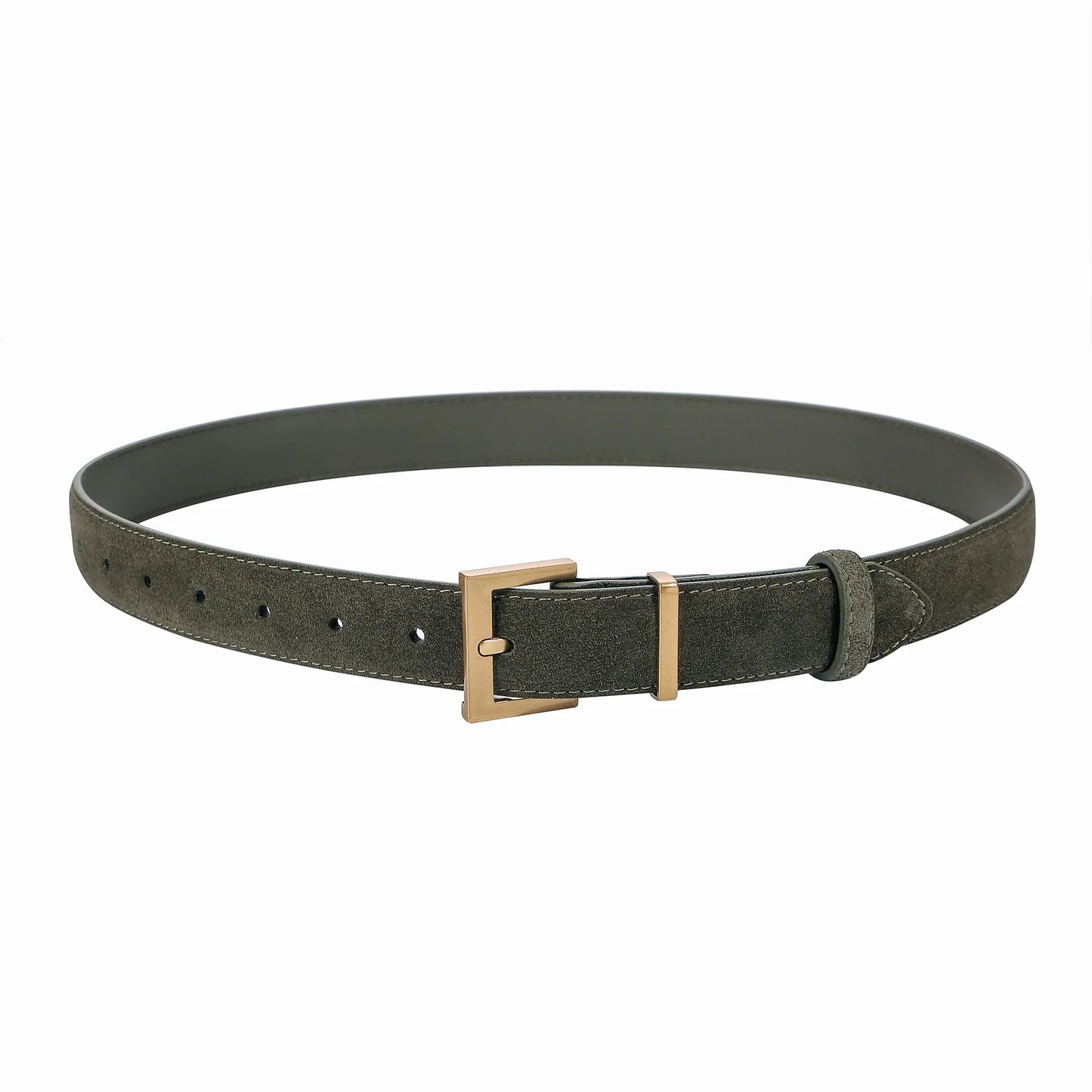 Fashion Suede Cowhide Women‘s Belts Genuine Leather 2.8cm Wide Belt Metal Buckle Women Belt Matched Dress Jeans Skinny Girdle
