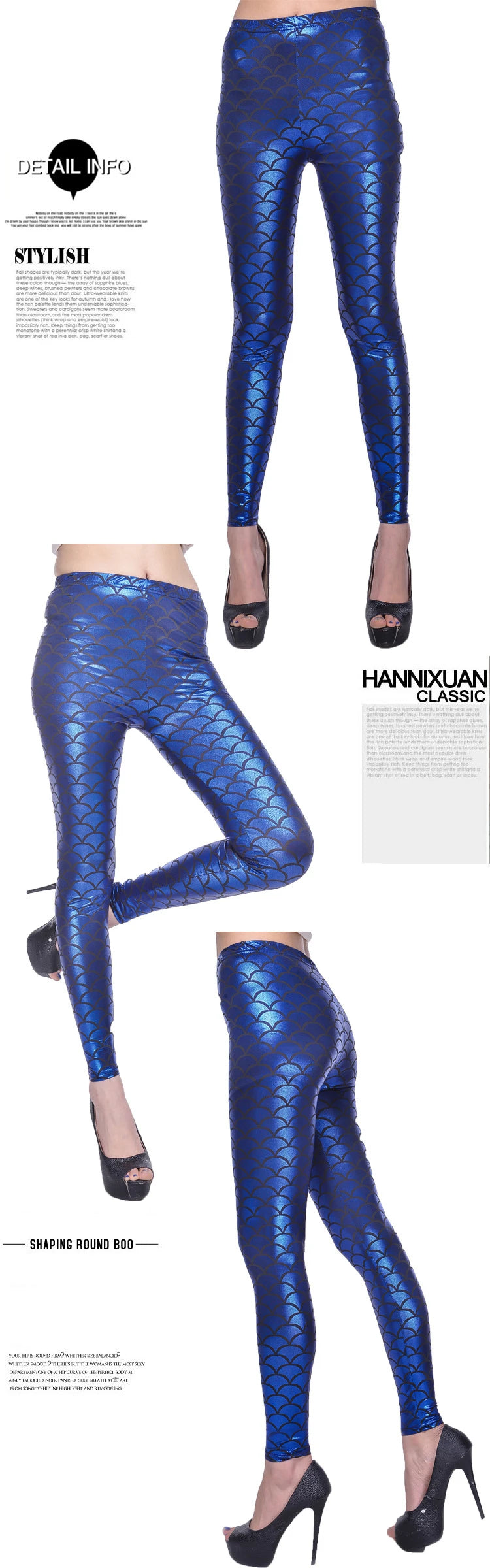 Fashion Shining Mermaid Fish Scale Leggings Women Silky Sparkling Simulated Leather