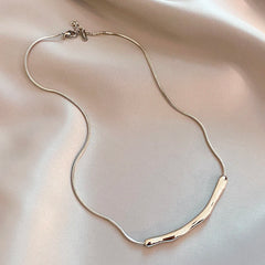 European and American Fashion Simple Stainless steel Gold Color Collarbone Chain