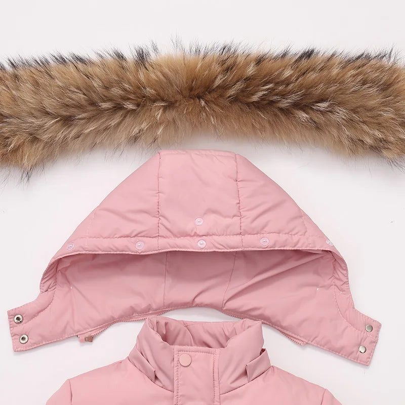 Children Snow Suits 2023 Winter Black Ski Set for Boys Toddler 1 to 2 3 4 5 6 Years Baby Girl Down Jacket + Pants Kids Two Piece