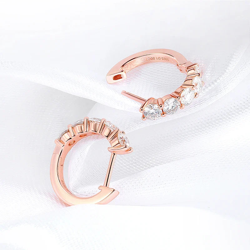 Smyoue Each 0.2CT 3.5mm Certified All Moissanite Hoop Earrings for Women Classic Sparkly Bridal Jewelry Pure 925 Plated 18K