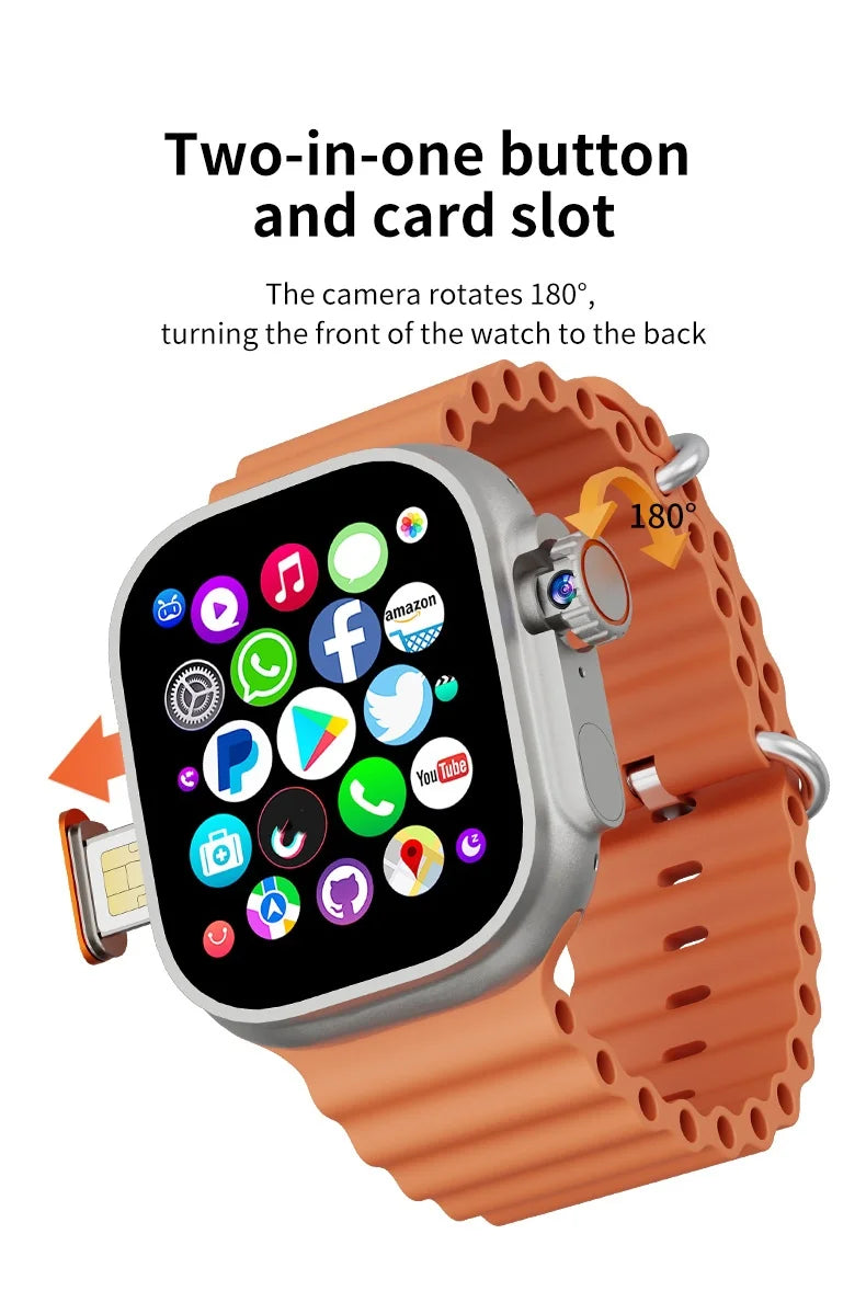 DW100 Pro Updated DW100 Pro + 5G LTE 2.29-inch Amoled Touch ID Smartwatch With 180° Rotary Camera NFC GPS Position WIFI Connect