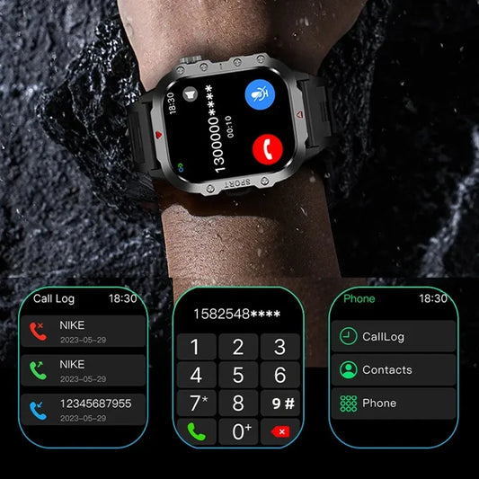 Outdoor 2.01'' Men's Smartwatches Flashlight Fitness Clock Wireless Call Sports Wrist Smart Watches for Women IOS Android 2026