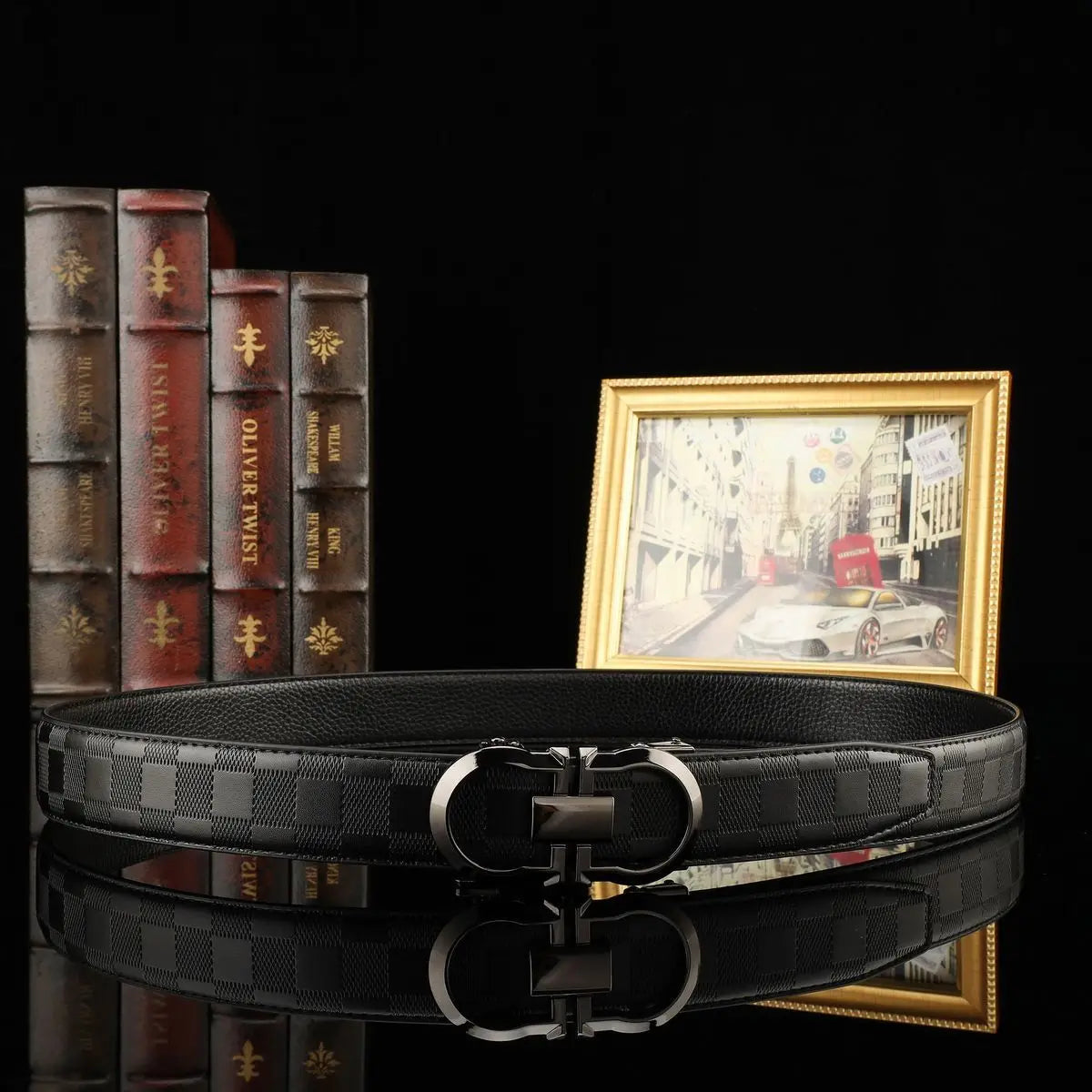 2026 Hot Selling Men's Belt - Genuine Leather Automatic Buckle, Luxury High Quality Waistband for Business & Casual Wear
