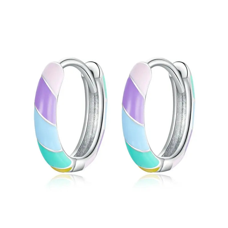 WOSTU 925 Sterling Silver European Simple CZ Ear Buckles Heart Hoop Earrings for Women Wedding Gift Minimalism Jewelry E737