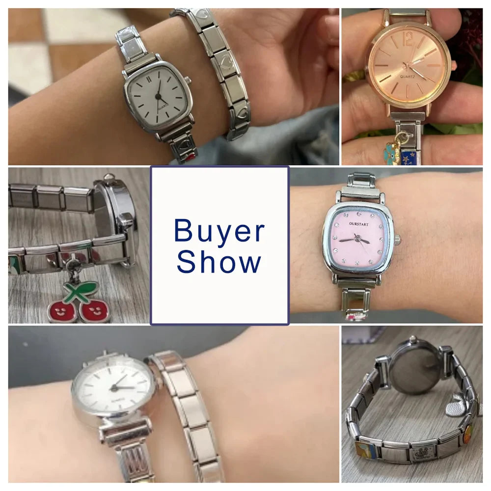 URING Fashion New Niche Watch Female Style Female Student Ellipse Quartz Watch Stainless Steel Strap Width 9mm Everyday Gifts