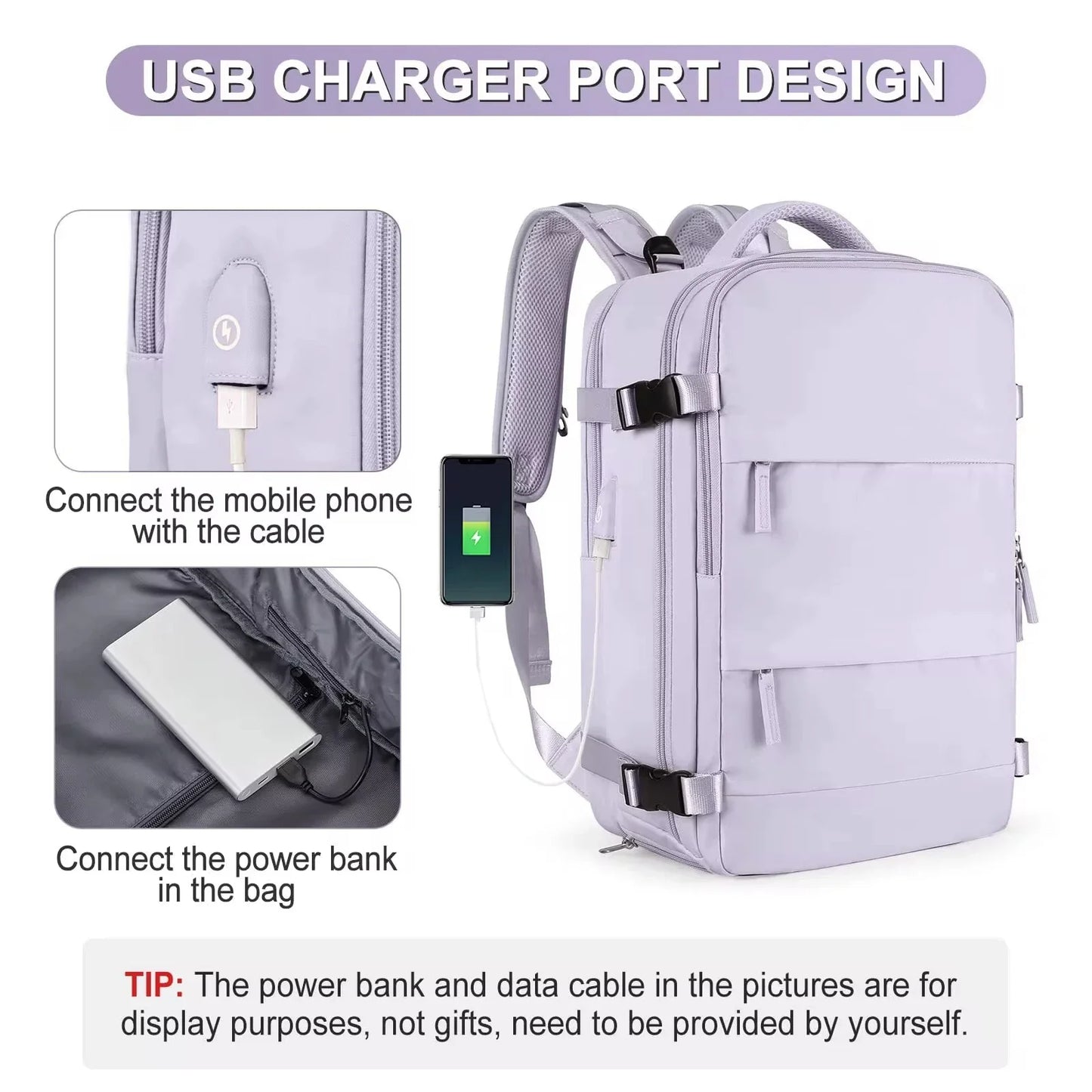 Buylor Travel Backpack for Women 40x25x17 Airplane Cabin Backpack Carry-On Luggage 14inch Laptop Backpack Casual Schoolbackpack