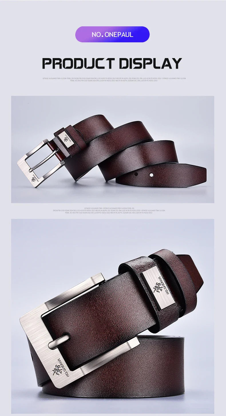 Men's High-quality Buckle Jeans Cowhide Casual Belt, Business Denim Belt, Men's Fashion Designer 2025 New Style