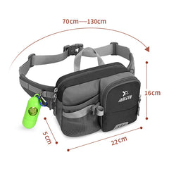 Retractable Hands Free Dog Leash with Adjustable Waist Bag Phone Pouch Water Bottle