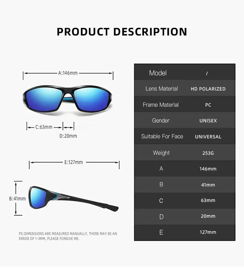Men And Women Outdoor Sports Polarized Sunglasses With Chain Cycling Climbing Skiing Fishing Vintage Sun Glasses UV400 Eyewear