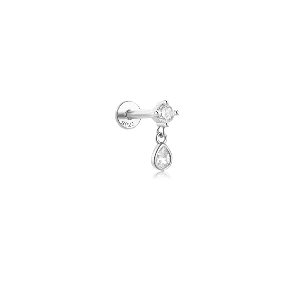 ROXI 925 Sterling Silver Star/Flower/Pearl Zircon Dangle Earrings For Women 1pc Simple Earrings For Women Girl Wedding Gift
