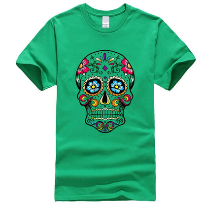 Men's T-shirt High Quality 100% Cotton Street Style Loose Cool Skull Printed Summer Men t shirt Casual Short Sleeve For Men