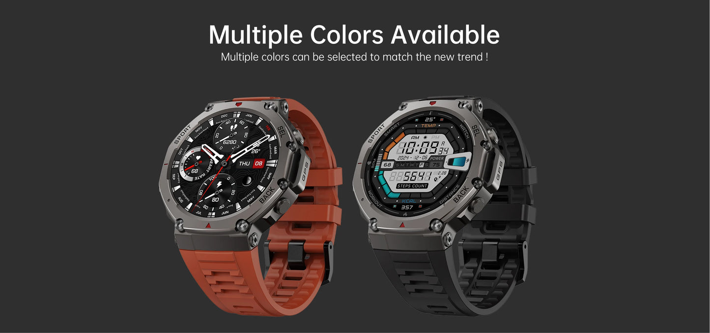 T-Rex 3 GPS Smart Watch 10ATM Waterproof Built-in Dual-band GNSS Compass Military Sport Smartwatch Men 2025 New For Xiaomi Ultra