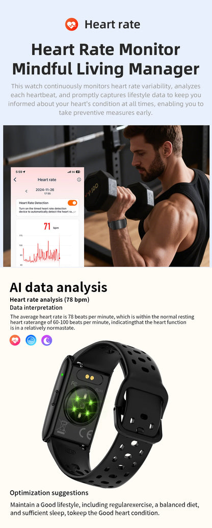 LIGE No Screen Smart Watch Men's Sports Outdoors Fitness Heart Rate Monitor 1ATM Waterproof New Smartwatch For Andrio IOS 2025