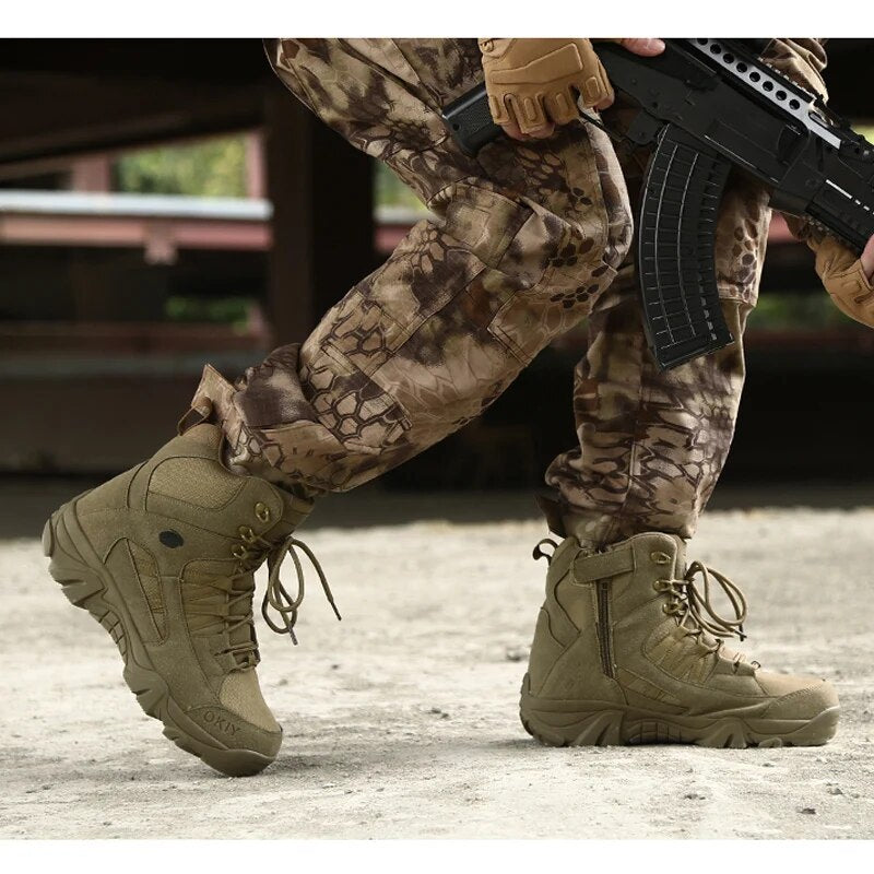 Winter Mens Military Boots Outdoor Leather Hiking Boots Men Army Special Force Desert shoes