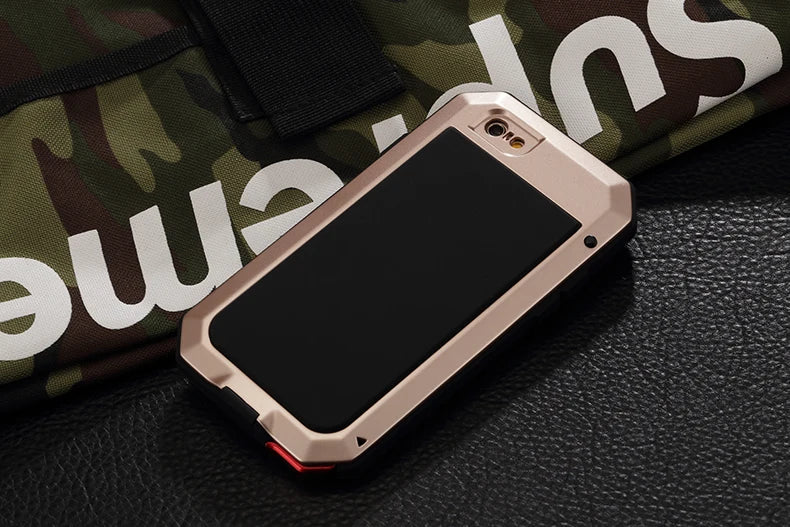 Heavy Duty Protection Armor Metal Phone Case for iPhone 17 16 15 14 13 12 11 Pro XS MAX SE XR X 6 7 Aluminum Shockproof Cover