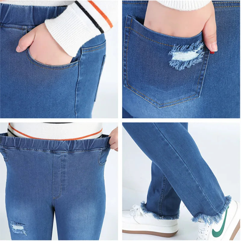 Plus Big Size 9XL 8XL 7XL Stretched Ripped Jeans For Women