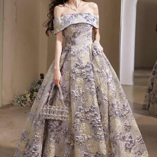 Homecoming Dresses: Elegant Temperament Slash Neck Slim Formal Prom Dresses