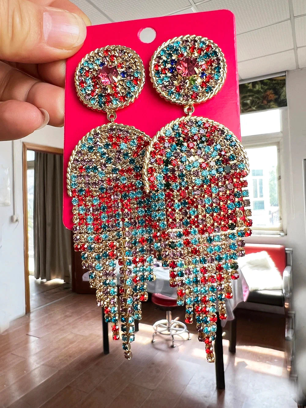 New Crystal Dangle Earrings For Women Rhinestone Earrings Weddings Ladies Party Fashion Jewelry Accessories Wholesale Gifts