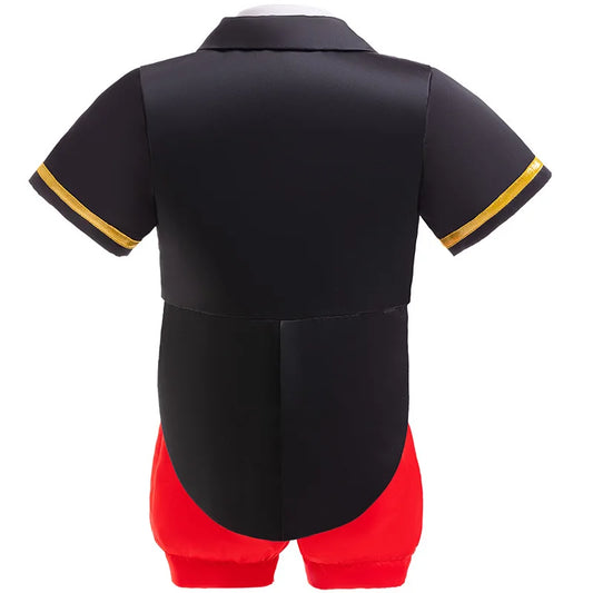 Halloween Stage Performance Cosplay Costume New Boys' Bright tie short sleeved Gentleman Suit Baby Cute Overalls three piece set