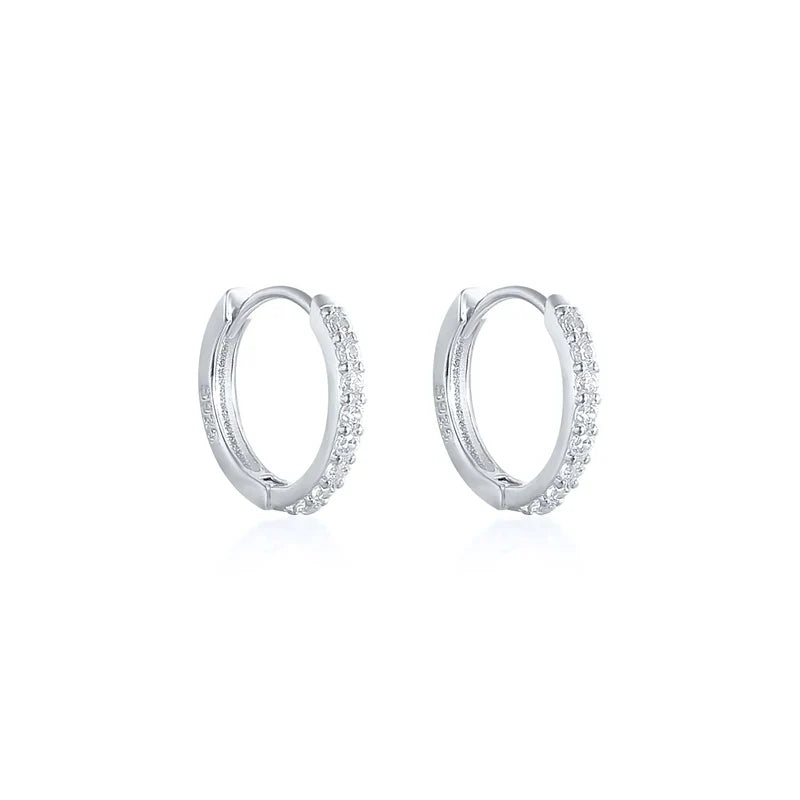 CANNER Ins Star Anise 925 Sterling Silver  Earring For Women Hoop Earrings Crystal Fine Jewelry Glossy 18K Gold Mom Gift Trend
