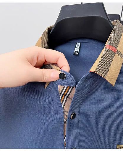 Luxury brand logo short sleeve polo shirt men summer new high-end silk cotton breathable Paul T-shirt fashion casual men's wear