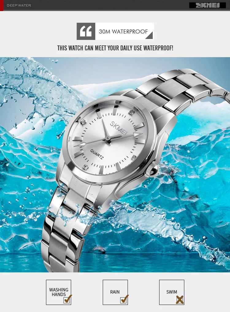 Skmei Japan Movement Luxury Quartz Watches For Women Thin Lady Hour Ladies Reloj Mujer Fashion Simple Quartz Women Watch 1620