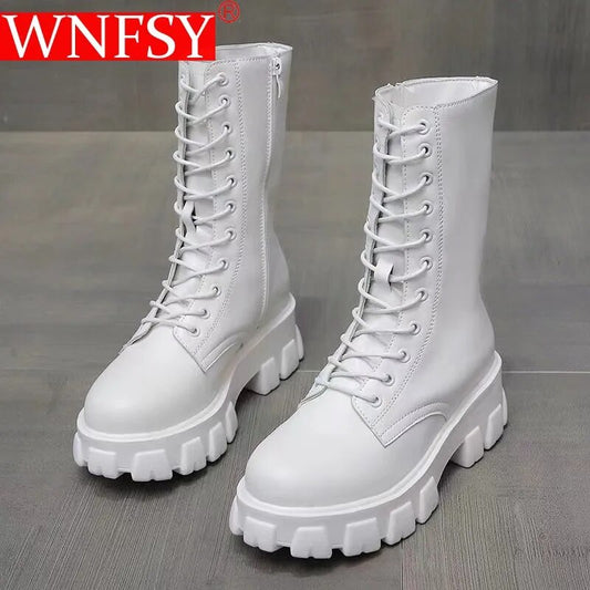 Women's Casual Boots Fashion Warm Boots Pu Anti-slip Leather