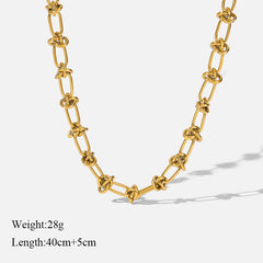 316L Stainless Steel Exaggerated Gold Color Thick Chain Pendant Necklace For Women