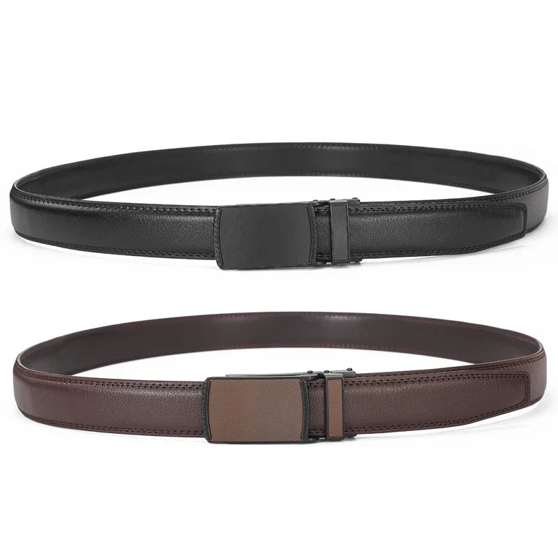 High-quality men's leather Belt Comfort Click Belt automatic buckle flip Belt convenient, business casual golf Ratchet Belt, Chr
