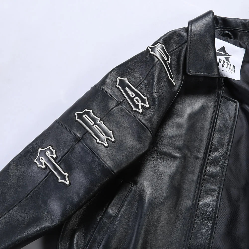 collaborative French lamb leather genuine leather jacket men's