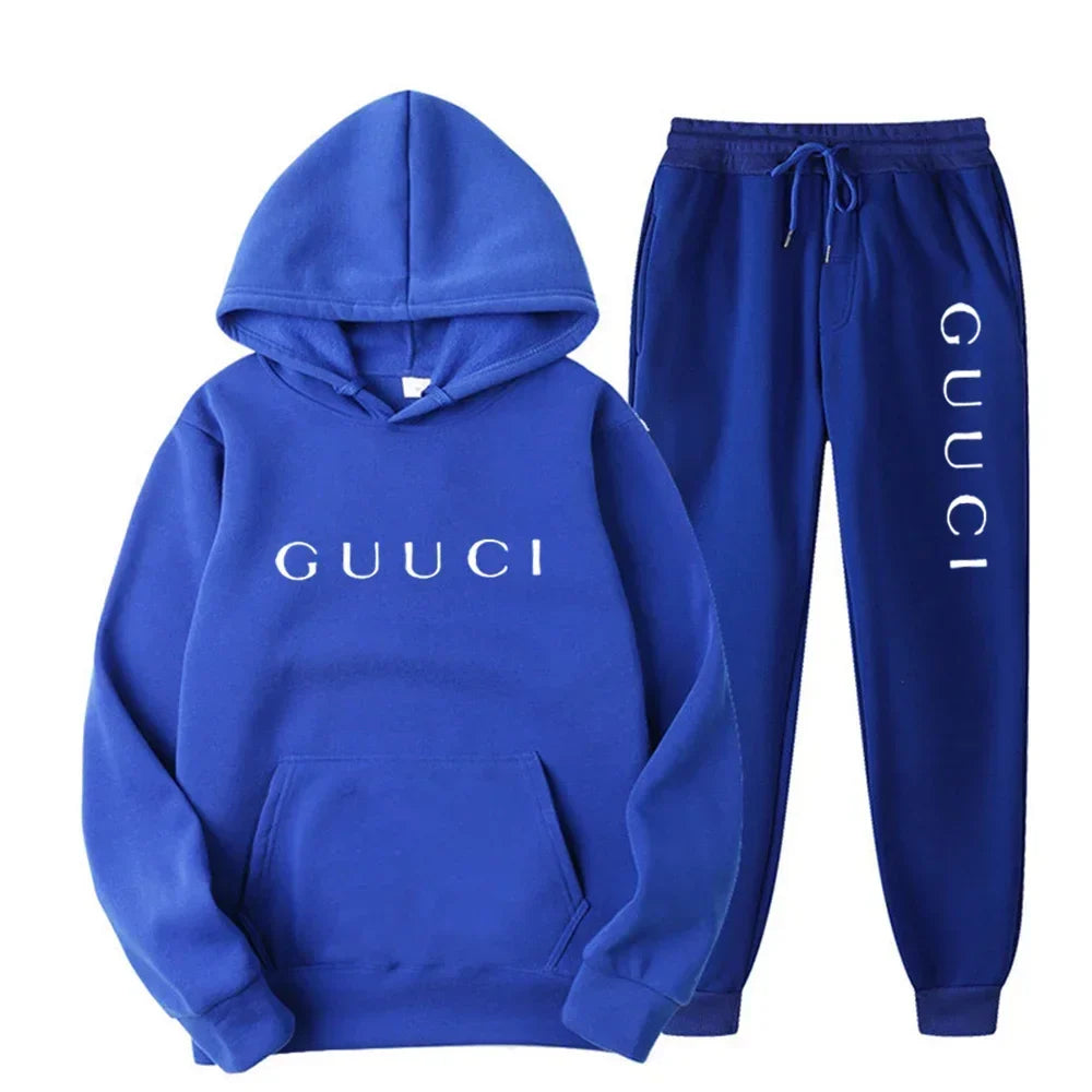 ashionable men's casual sports outfit - New style hooded sports shirt + sports pants set