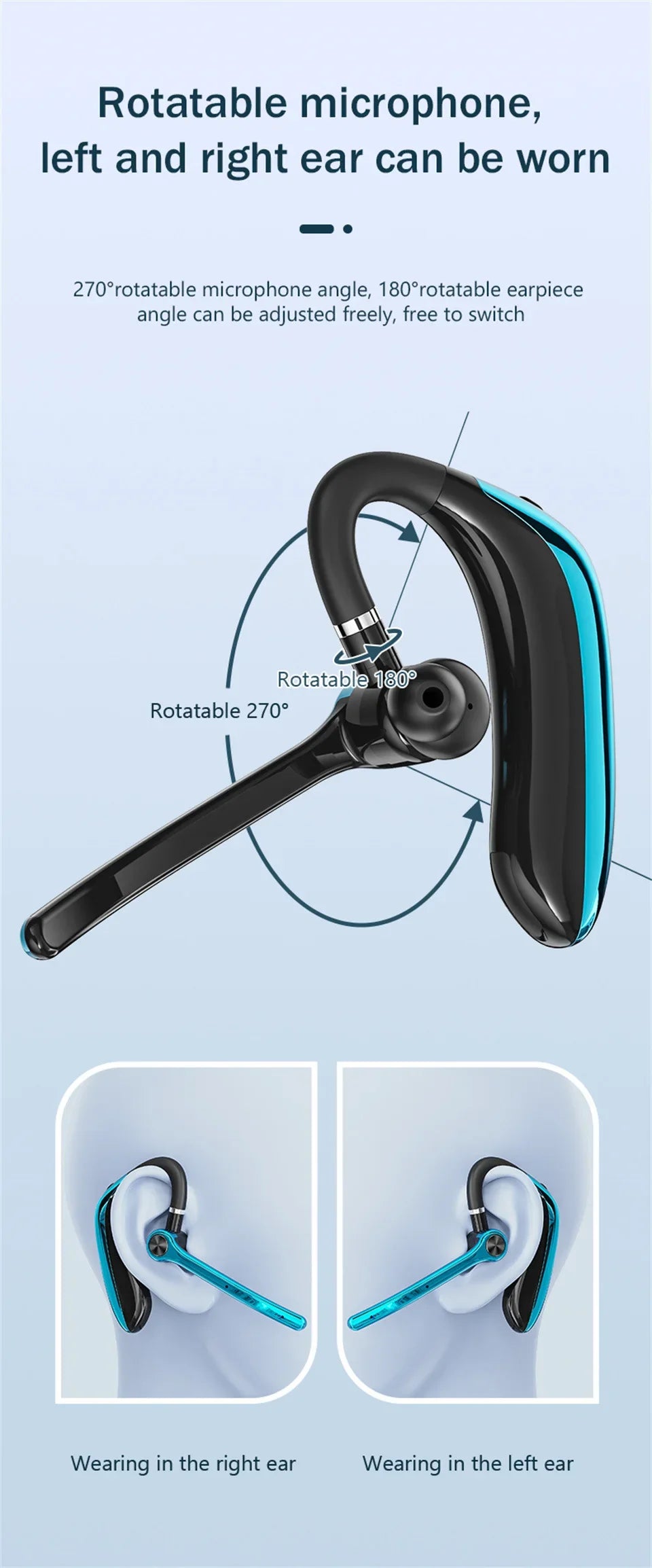 Wireless Headphones With Dual Microphon Bluetooth Earphone ENC Noise Cancelling Hands-free Headset Busines Auriculares Driving