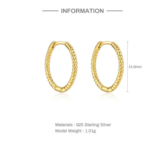LENNIK 1pair 925 Sterling Silver Hoop Earring 6/7/8/13mm Circle Round Huggies for Women Men Ear Ring Bone Buckle Fashion Jewelry