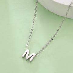 Minimalist Initial A-Z Letter Necklace for Women Alphabet Stainless Steel Choker