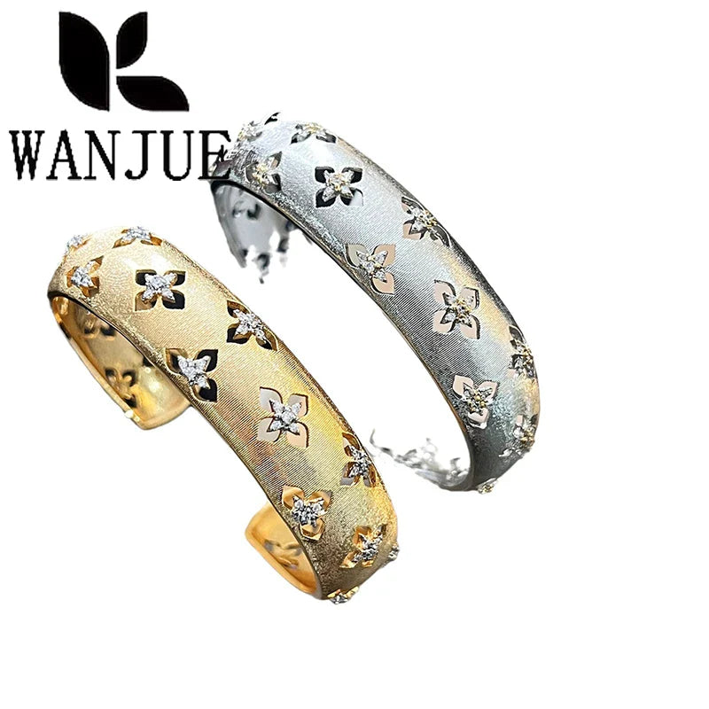 Italian hand-brushed craftsmanship palace style retro women's ring bracelet necklace earring set fashion romantic party gift