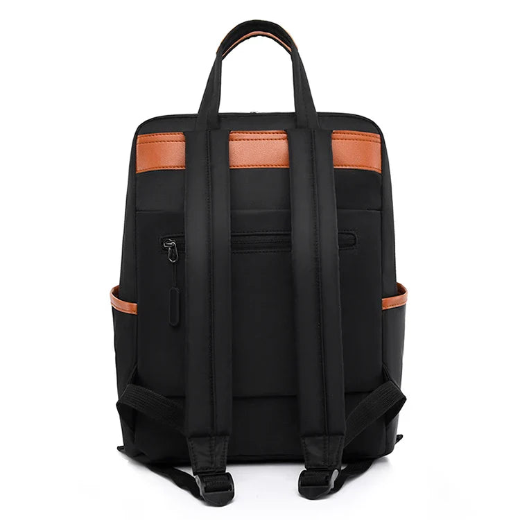Laptop backpack with multiple pockets, adjustable shoulder straps, zipper closure, multi-purpose, school backpack