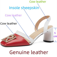 Designer Luxury Brand Women's Sandals Genuine Leather