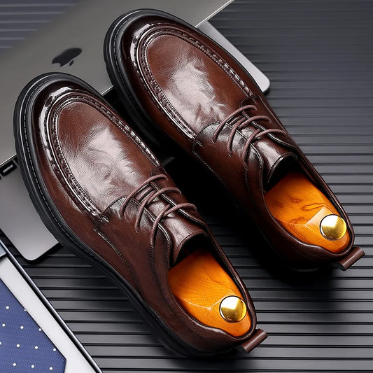 Men Casual Leather Shoes Fashion Classic Brogues Luxury Genuine