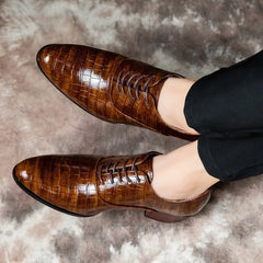 Men's Heel shoes Formal Leather Brown Men Loafers Dress Shoes Fashion Mens