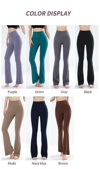 Women's leggings slim yoga pants women's high waisted wide leg pants sports