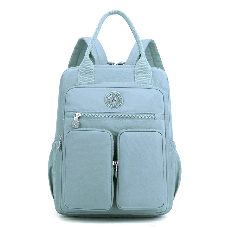 Fashion Woman Backpack Waterproof Nylon Soft Handle Solid Multi-pocket Travel Zipper Feminina School Bags Laptop Backpack