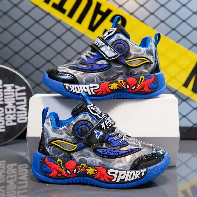 Disney Cartoon Spider-Man Spring Autumn Boys Girls Sports Shoes Light Blue