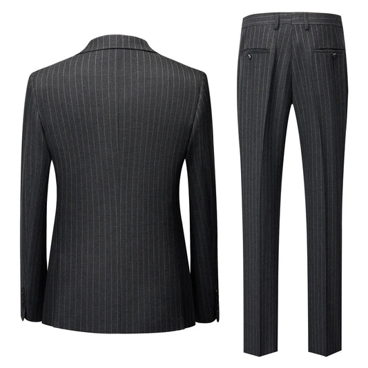Tuxedo for Mens: Men's Two-piece Suit Set Slim Fit Double-breasted Wedding Formal