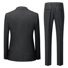 Fashionable Men's Two-piece Suit Set Slim Fit Double-breasted Wedding Formal Tuxedo