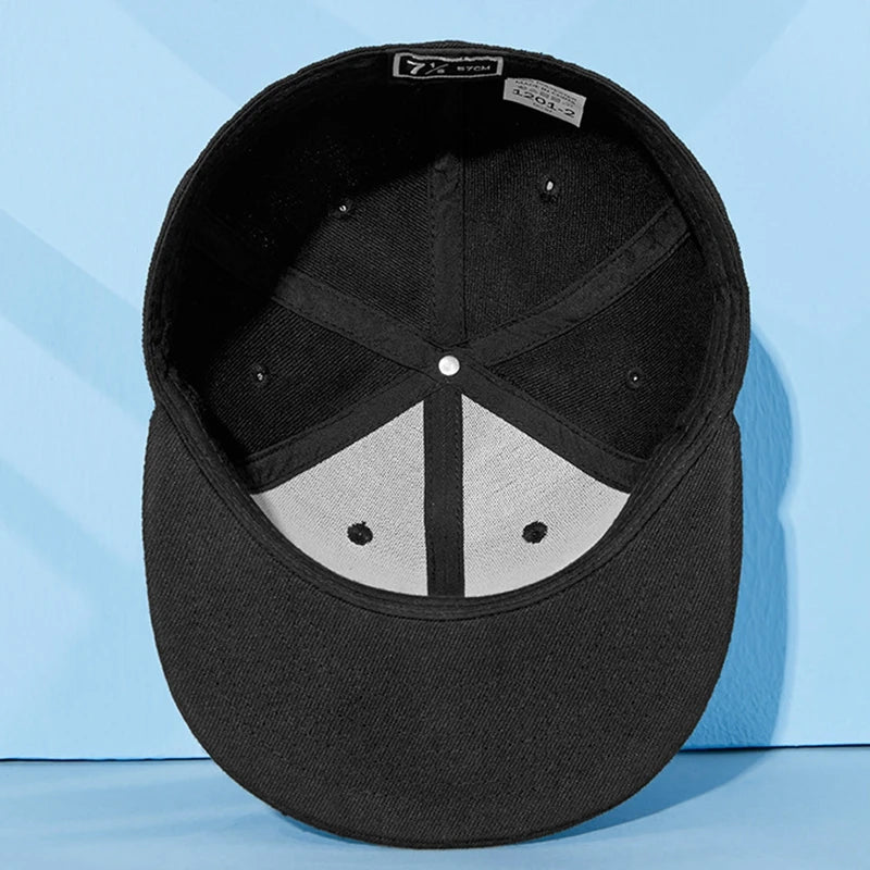 Big Bone Man Plus Size Baseball Caps Adult Flat Peak Hip Hop Fitted Hat Men Women Large Size Snapback Cap size 6 3/4 to size 8