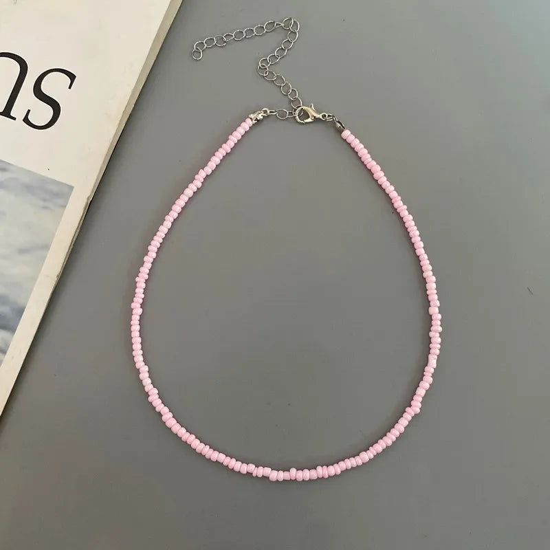 New Seed Beads Bohemia  Choker Chain Fashion  Charm Collar Colorful Handmade Colar Collar Necklace Jewelry Femme