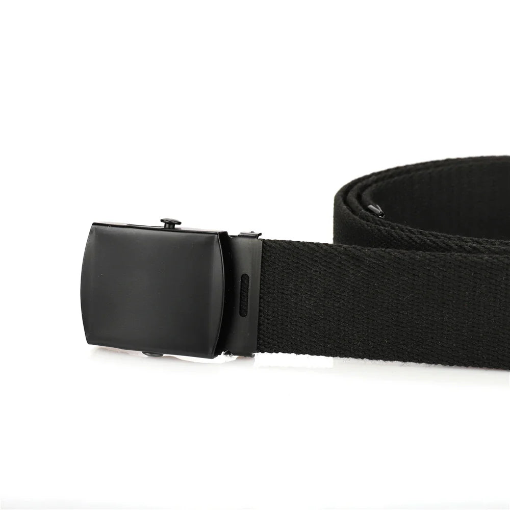 New Unisex Automatic Buckle Fashion Nylon Belt Classic Popular Casual Light Practical Woven Smooth Women Men Canvas Belt 3.8cm